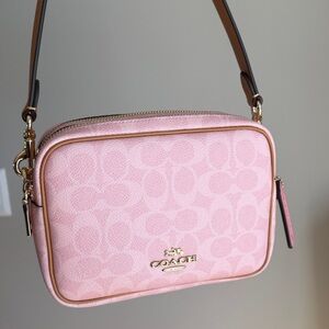 NWT Coach Mini Carey Signature Powder Pink